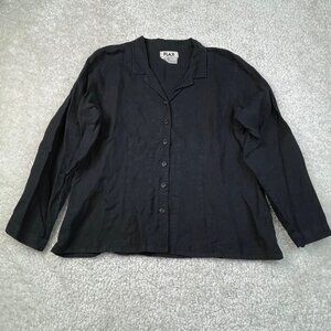 FLAX Linen Long Sleeve Shirt Black